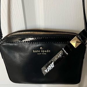 Kate spade leather crossbody with bow zipper